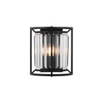 Belle Wall Light, 2Lt x E14 - Satin Black & Clear IP20