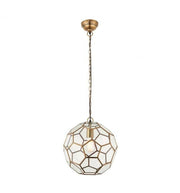 Hexagon 1 Light Pendant Antique Brass - Cusack Lighting