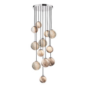 Mikara 12 Light Cluster Pendant Polished Chrome Glass 1.5M