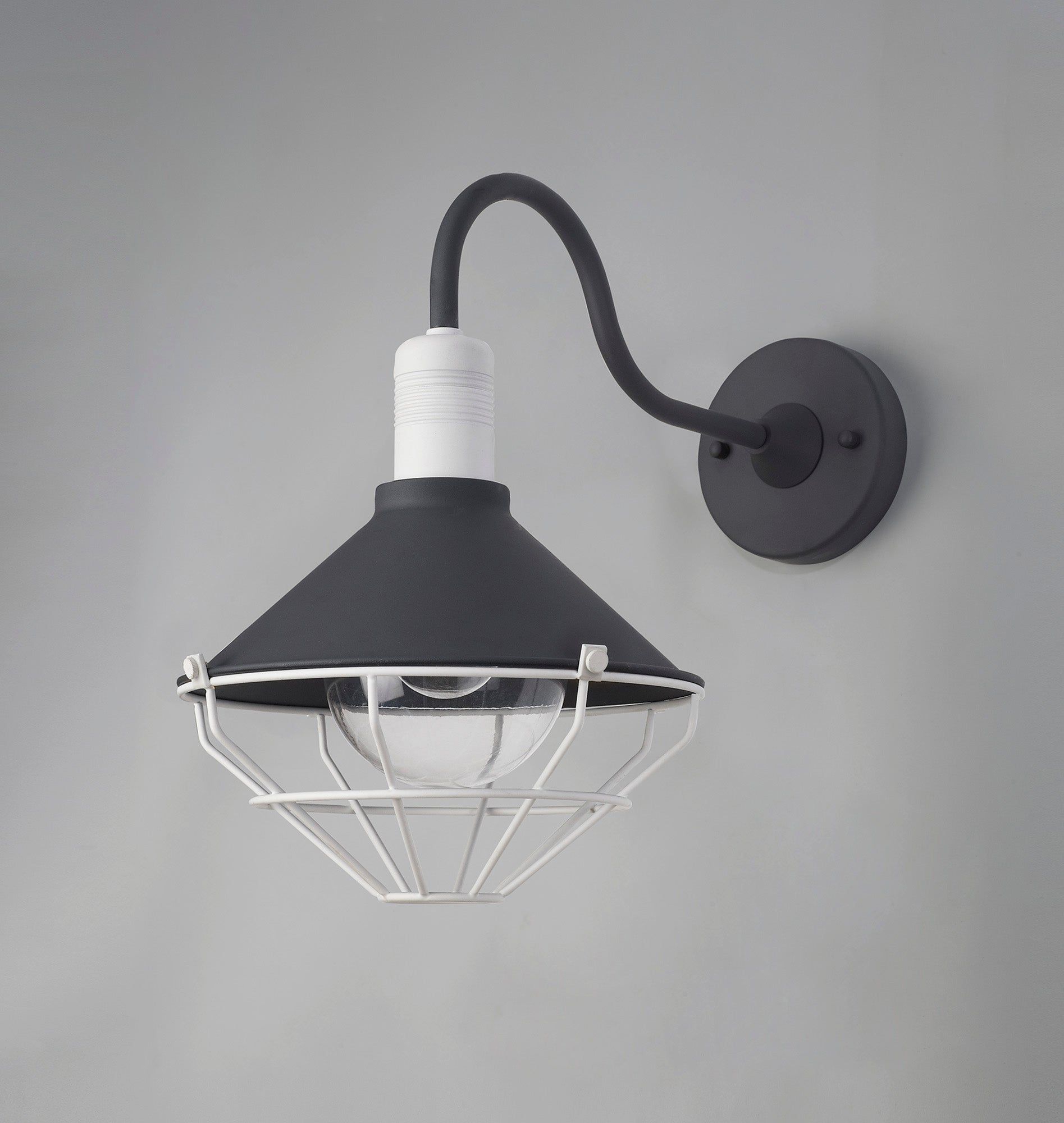 Teome Wall Lamp, 1 Light E27, IP65, Anthracite/Matt White, 2yrs Warranty