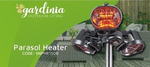 PARASOL HEATERWITH RED LAMP, 3X500W - Cusack Lighting