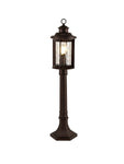 Plex Post Lamp, 1 x E27, Antique Bronze/Clear Ripple Glass, IP54, 2yrs Warranty