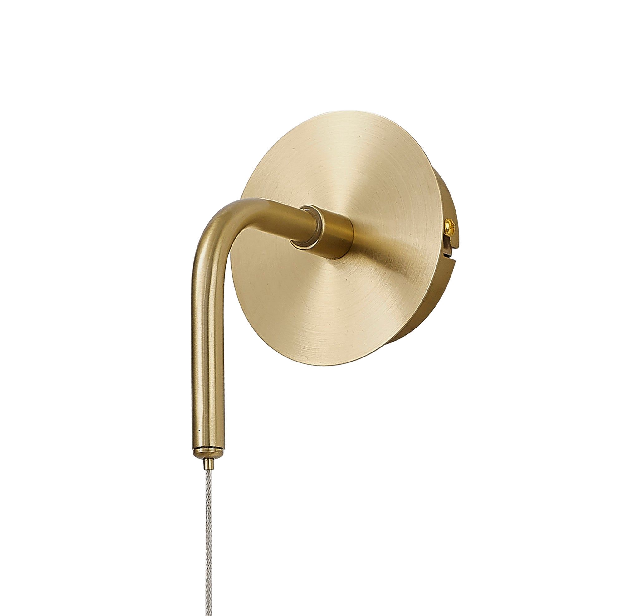 Poro Wall Light, 1 x G9, Brass/Polished Chrome & Cognac Glass