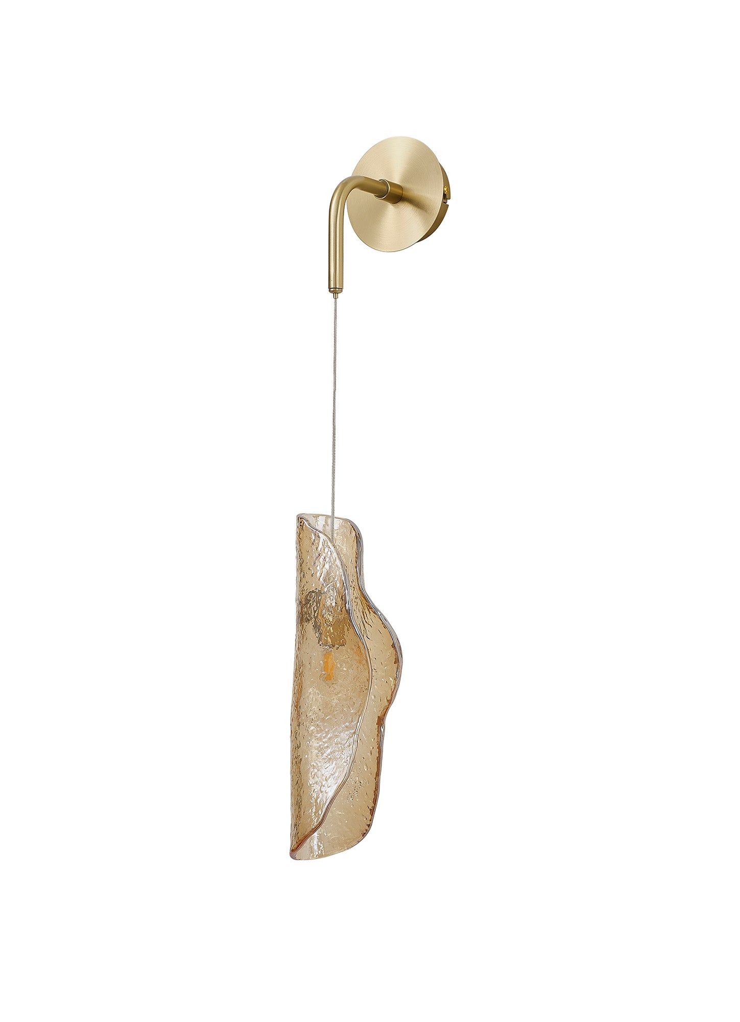 Poro Wall Light, 1 x G9, Brass/Polished Chrome & Cognac Glass