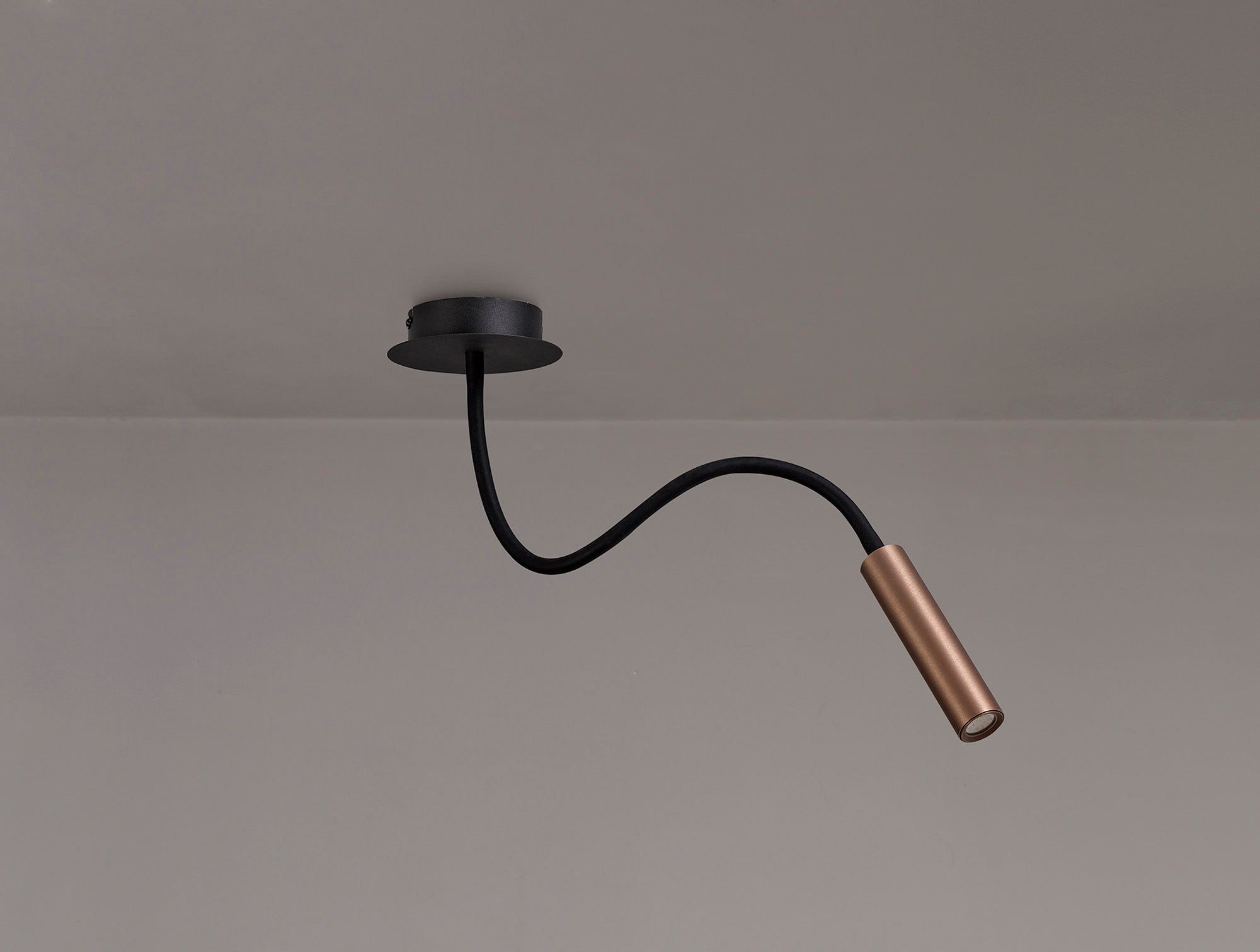 Aibeo Pendant Ceiling Light, 1 Light Adjustable Arm, 5W LED, 3000K, 310lm, Black & Satin Copper, 3yrs Warranty IP20