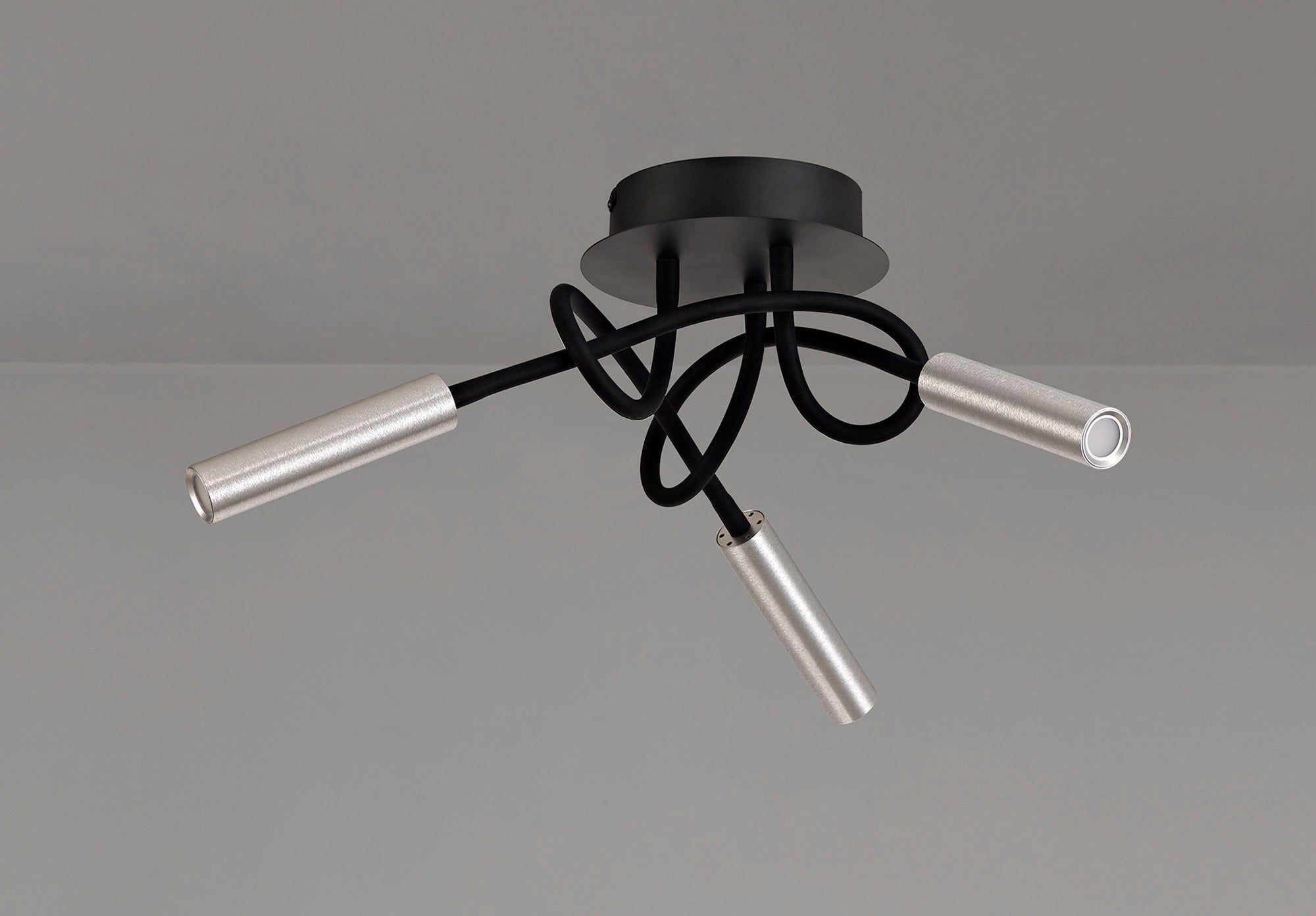 Porto Pendant Ceiling Light, 1/3/5 Light Adjustable Arm, 5W LED, 3000K, 310lm, Black & Aluminium/Black & Satin Copper, 3yrs Warranty IP20 - Cusack Lighting