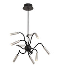 Aibeo Sputnik Pendant, 9 Light Adjustable Arms, 9 x 4W LED Dimmable, 3000K, 2250lm, Black & Aluminium, 3yrs Warranty