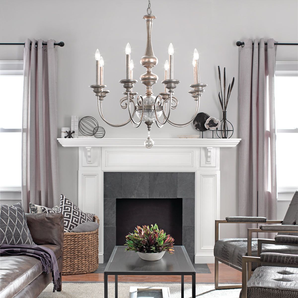 Rosalie 8L Centre Ceiling Light - Sterling Gold Finish