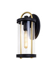 Ster Large Wall Lamp, 1 x E27, Black & Gold/Clear Glass, IP54, 2yrs Warranty