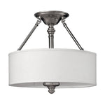 Sussex 3Lt Semi Flush Ceiling Light - Brushed Nickel Finish