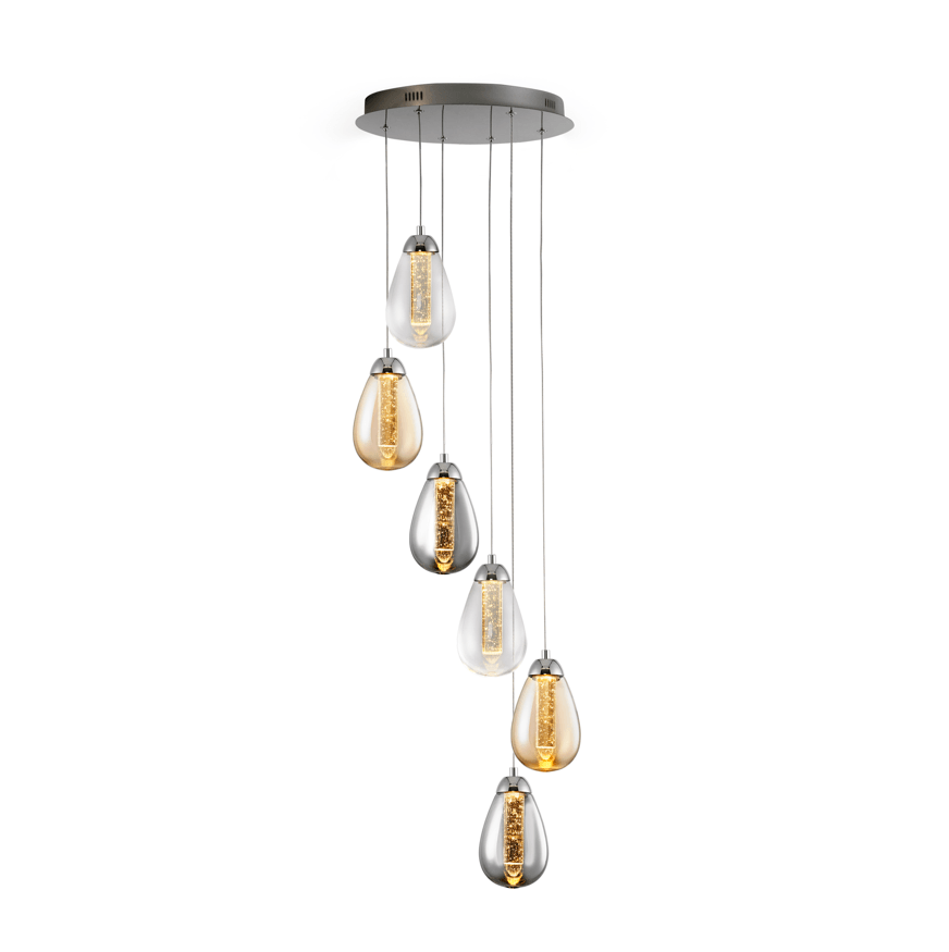 Taccia Lamp 3/6 L,chrome/colour - Cusack Lighting