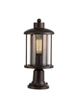 Turbo Pedestal Lamp, 1 x E27, Antique Bronze/Clear Glass, IP54, 2yrs Warranty