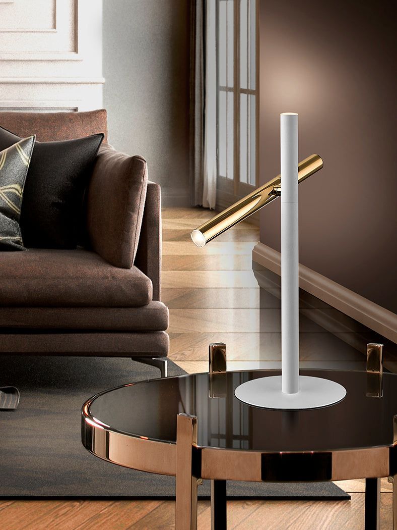 Varas Table Lamp, Gold/Black, Chrome, Gold/White