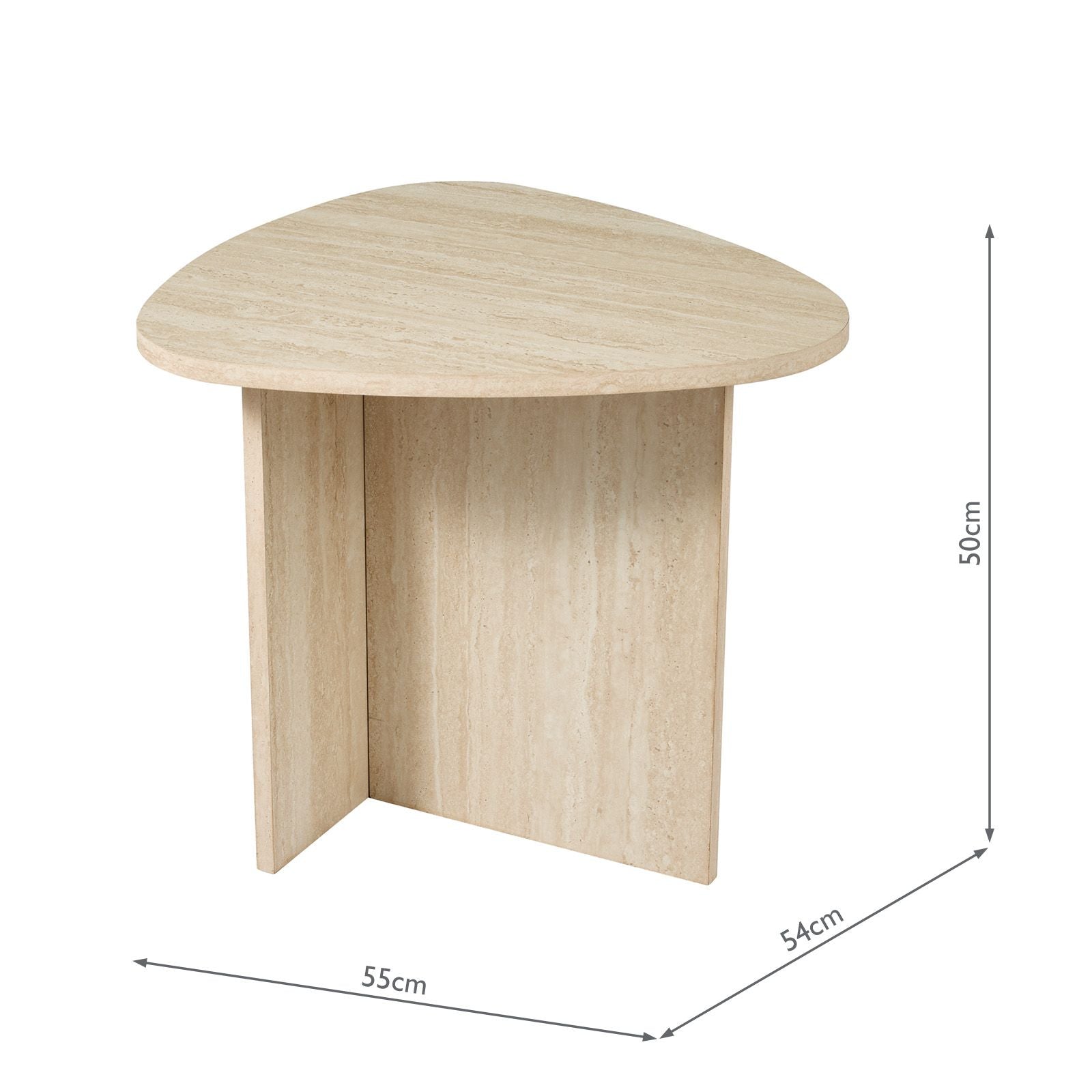 Isidro Side Table- Brown Stone Travertine Effect