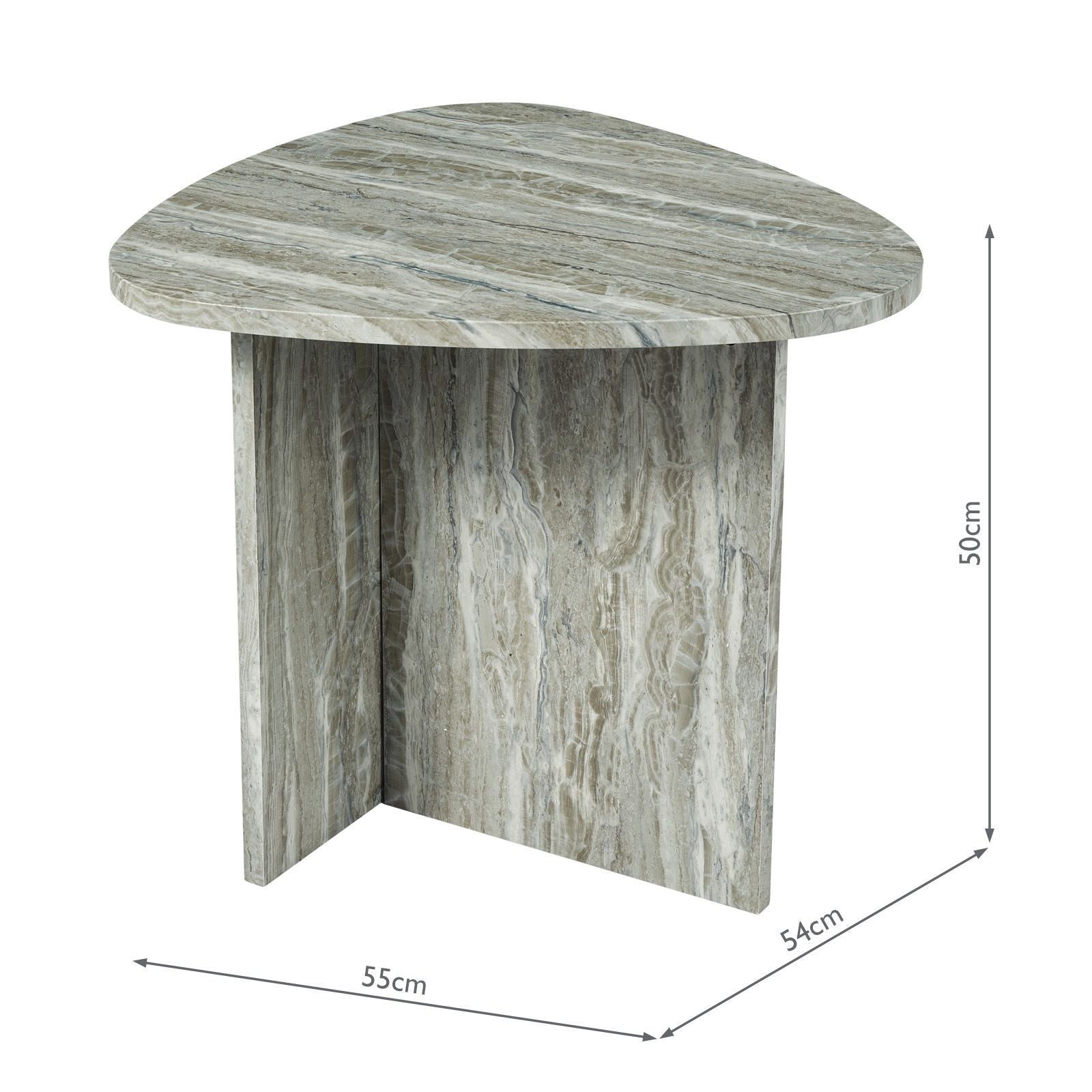 Isidro Side Table- Brown Stone Travertine Effect