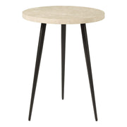 Nusa Side Table- Grey Marble Effect/ Brown Stone and Matt Black Finish