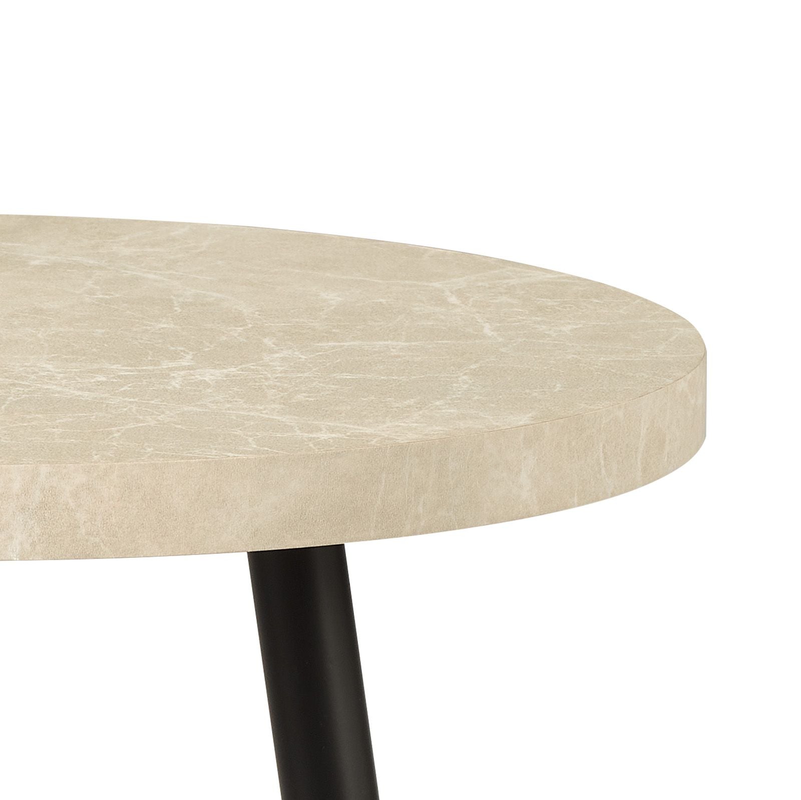Nusa Side Table- Grey Marble Effect/ Brown Stone and Matt Black Finish