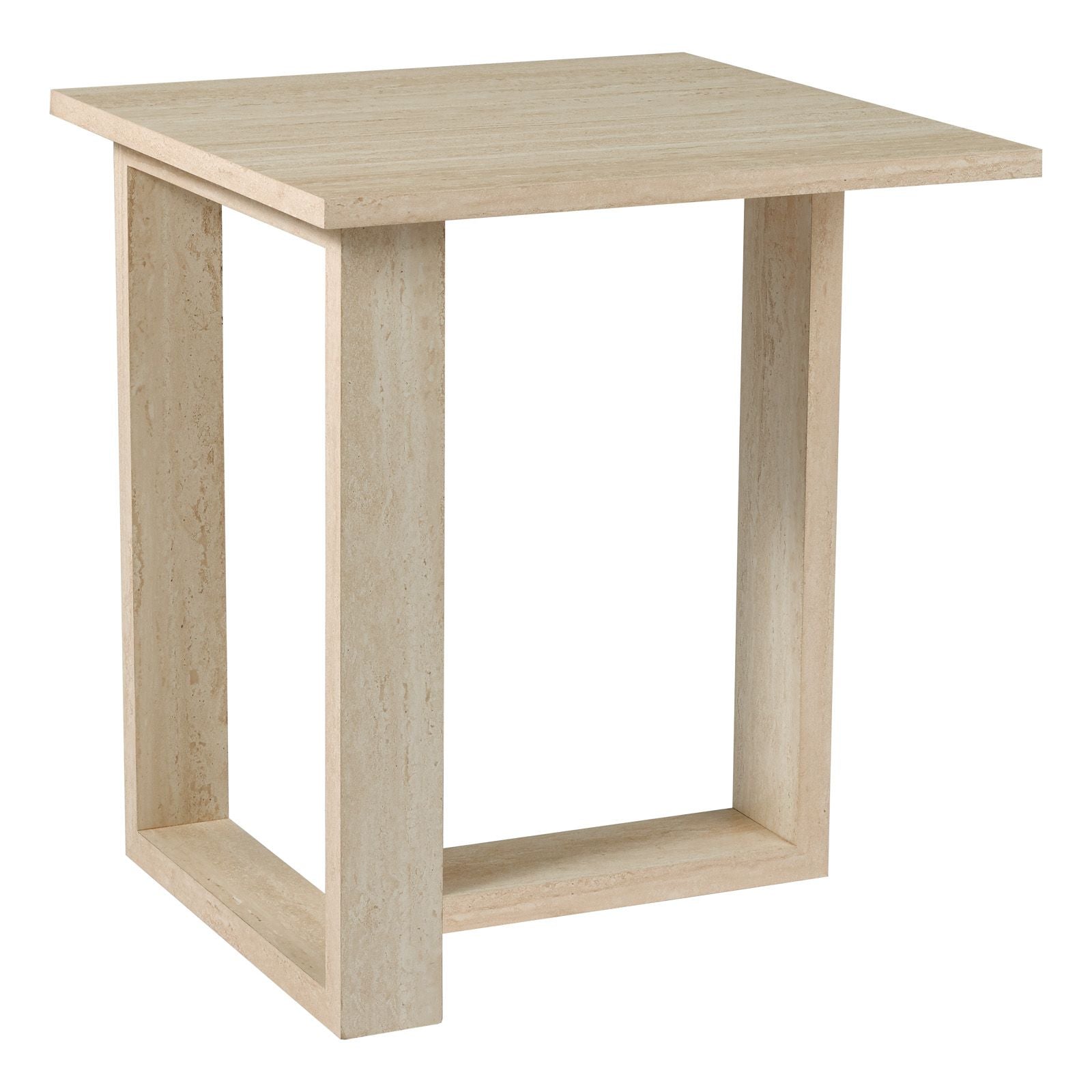 Prue Side Table- Travertine Effect