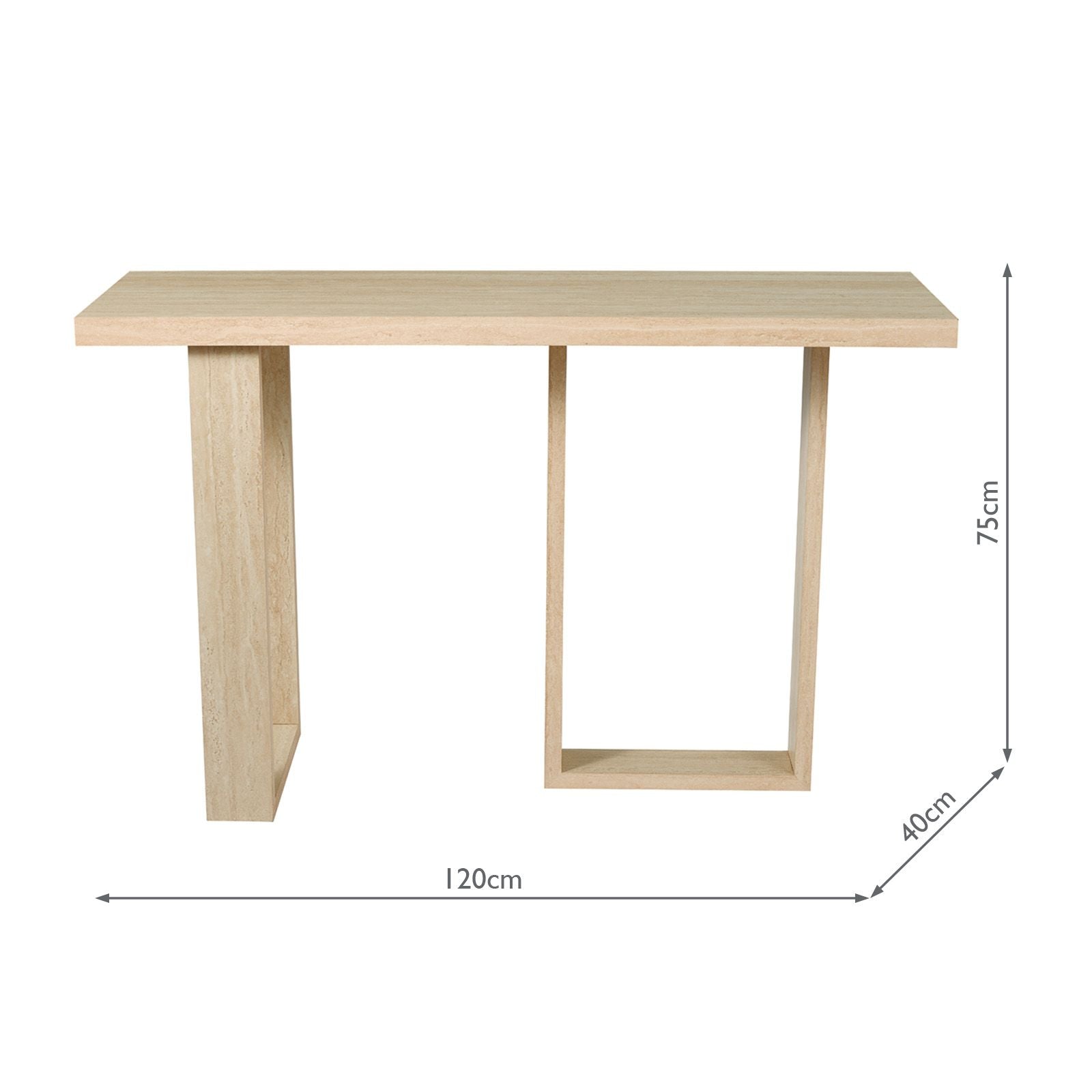 Prue Console Table- Travertine Effect