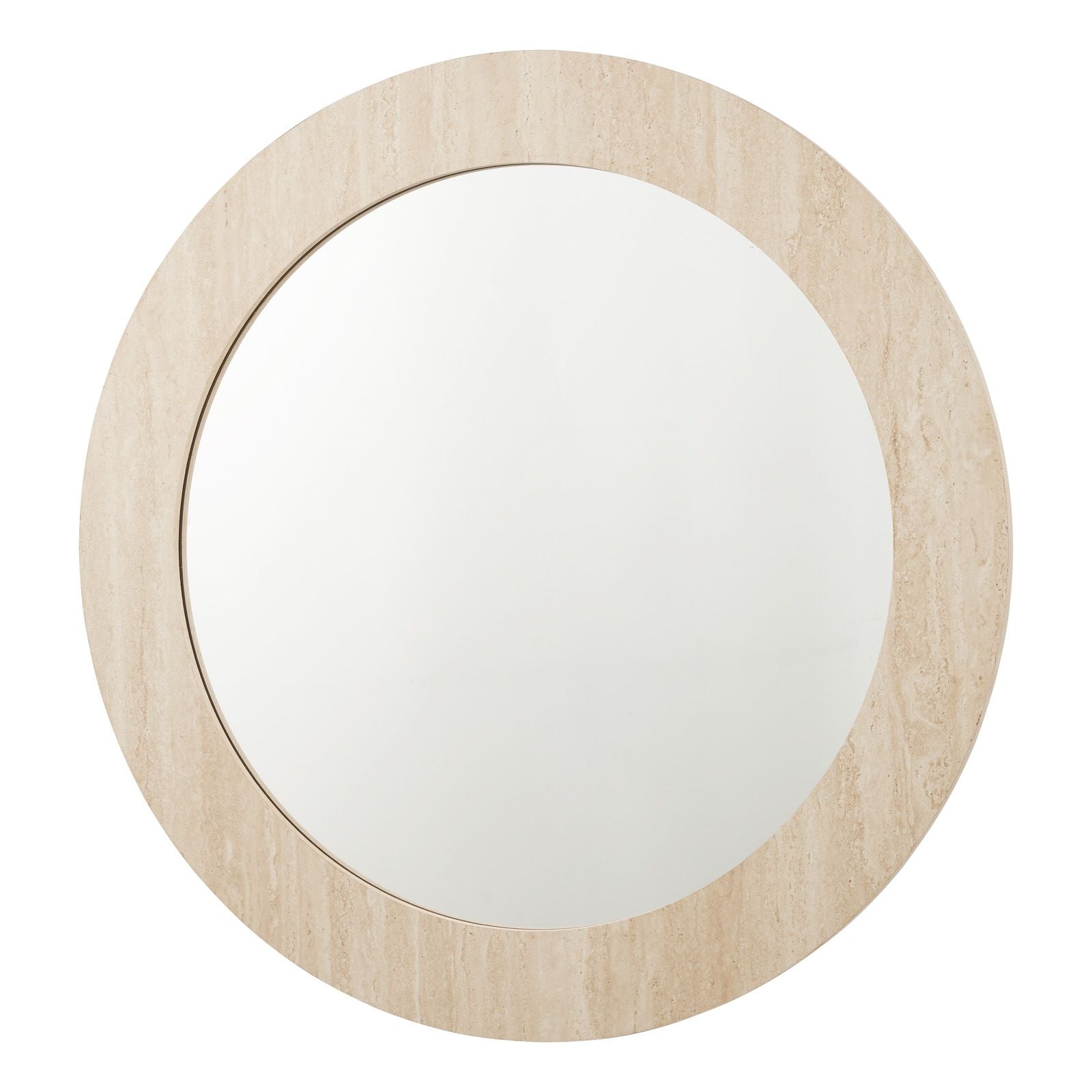 Ioana Round Mirror- Travertine Effect 80cm
