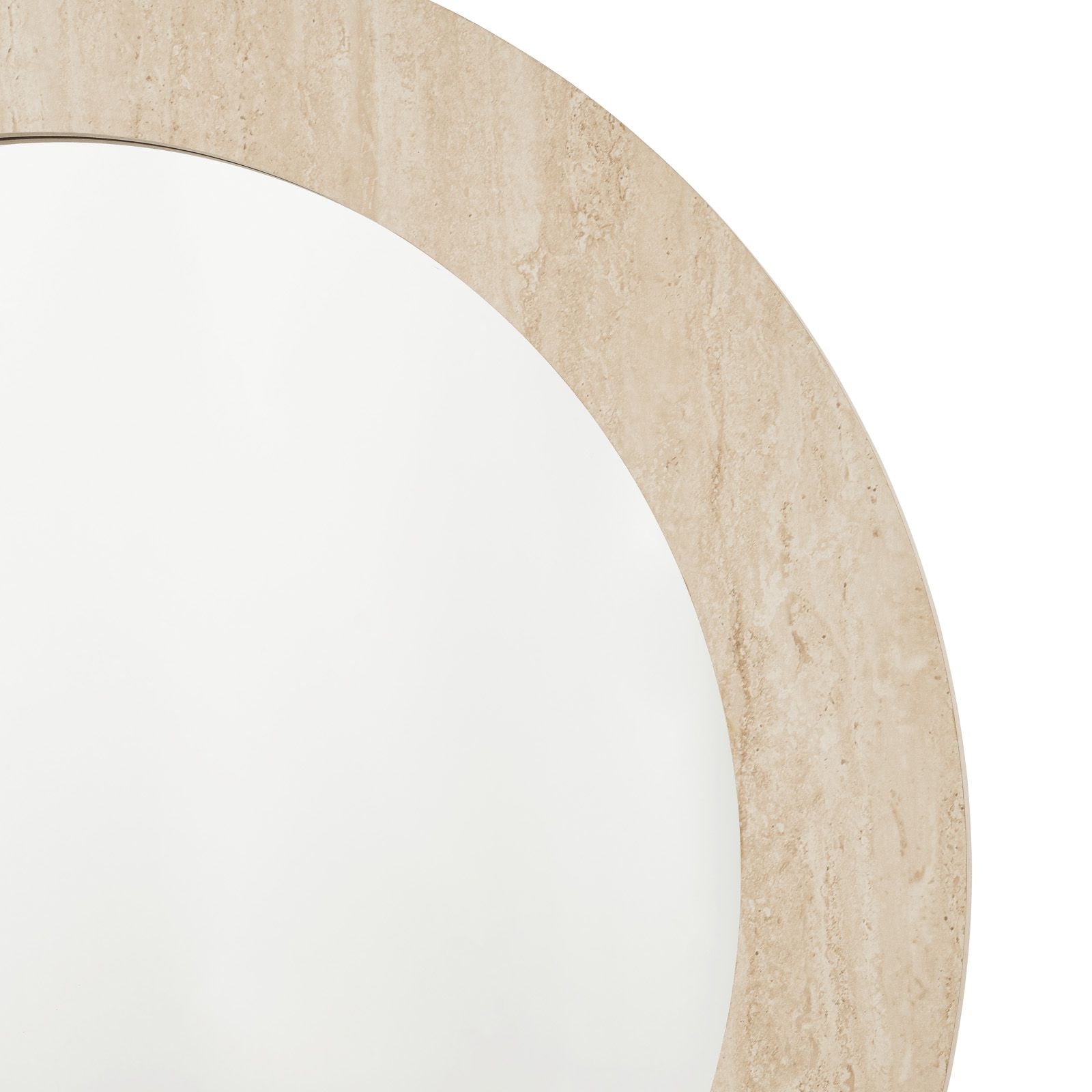 Ioana Round Mirror- Travertine Effect 80cm