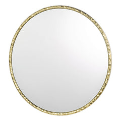 Jinelle Rectangle/Round Mirror Textured Gold Frame 