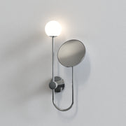 Orb Bathroom Magnifying Mirror- Polished Chrome/ Matt Black