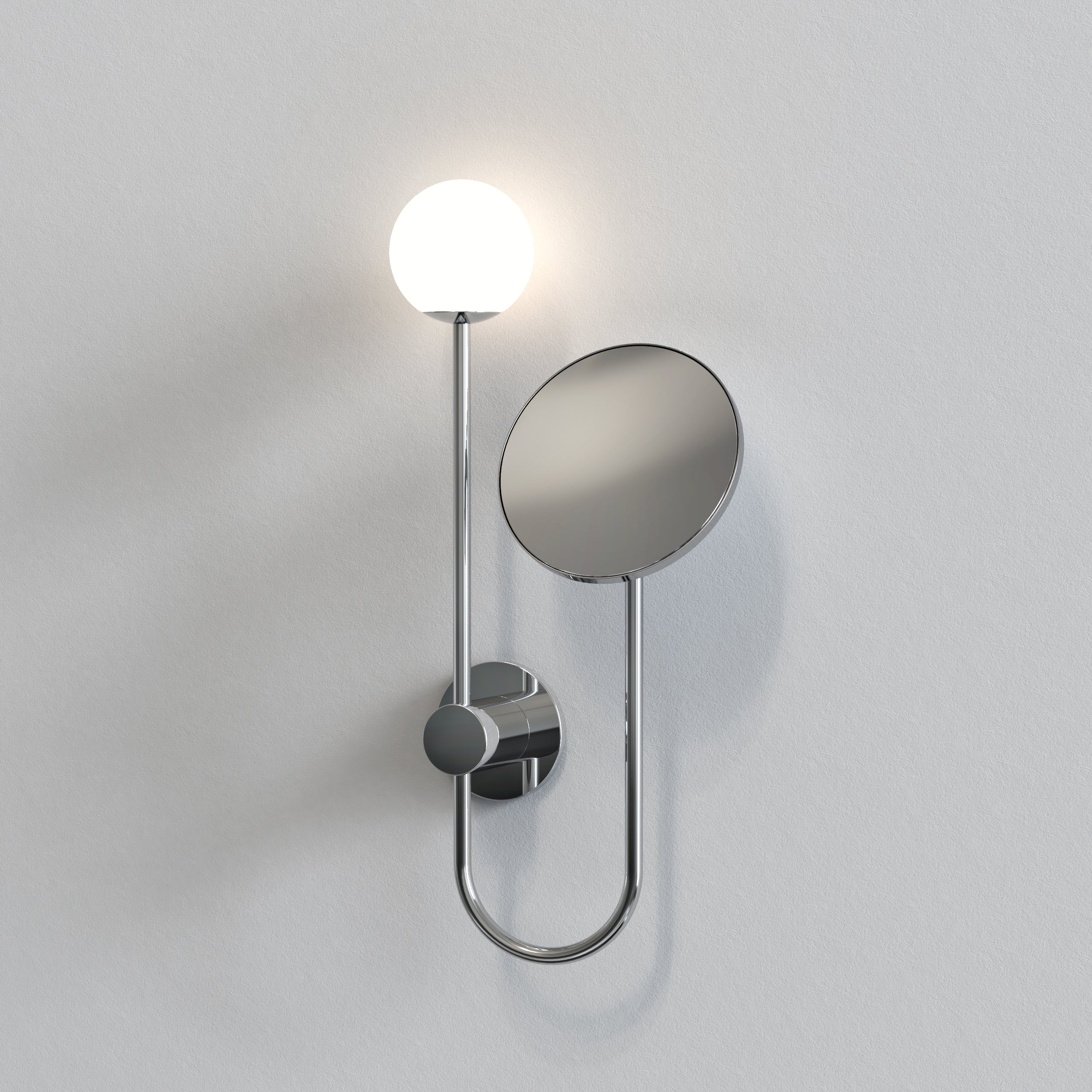 Orb Bathroom Magnifying Mirror- Polished Chrome/ Matt Black