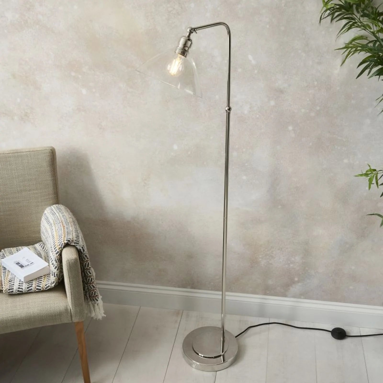 Novak Floor Lamp- Antique Brass/ Bright Nickel