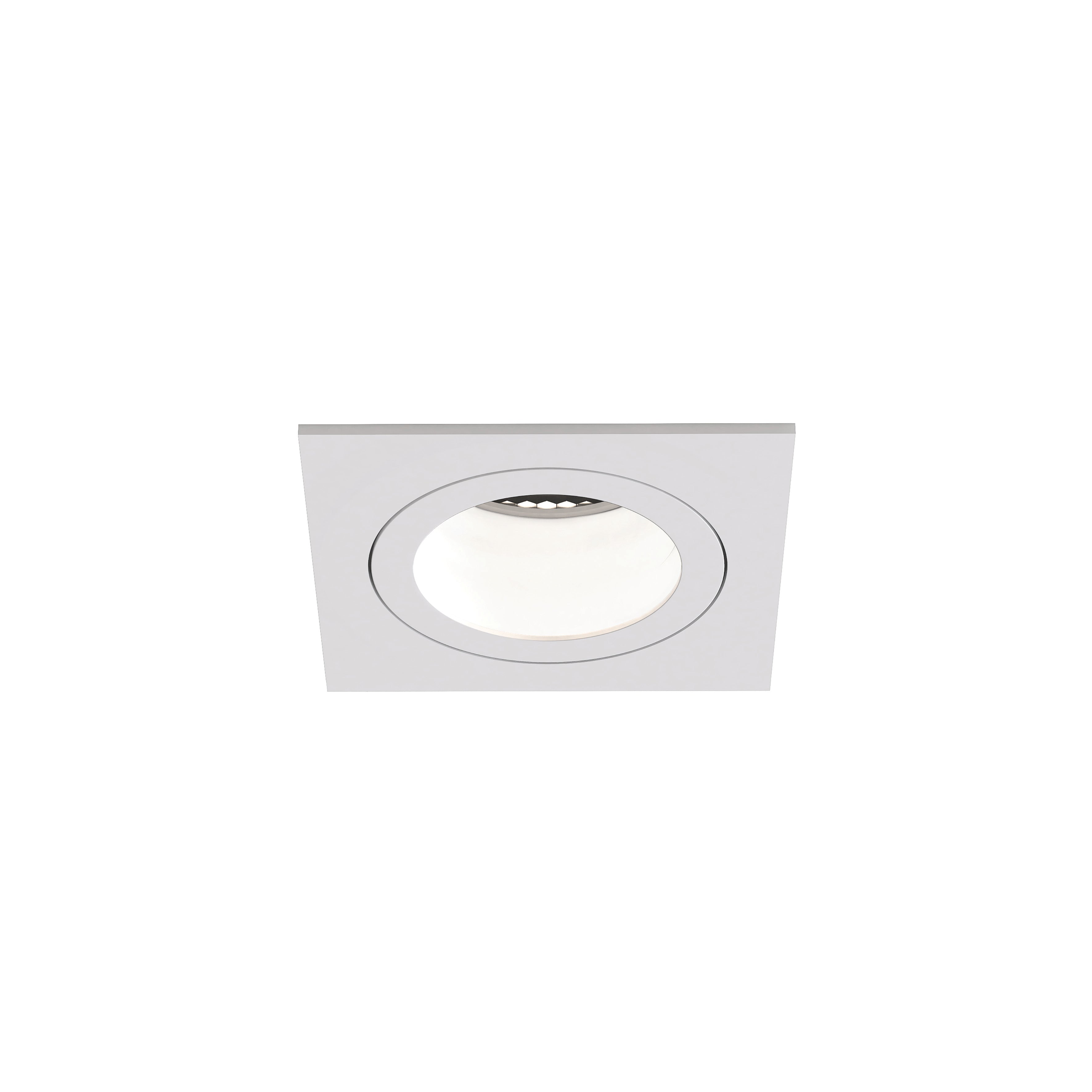 Pinhole Slimline Round/Square Fixed Fire-Rated IP65 Bathroom Recessed Ceiling Light - Matt White Finish