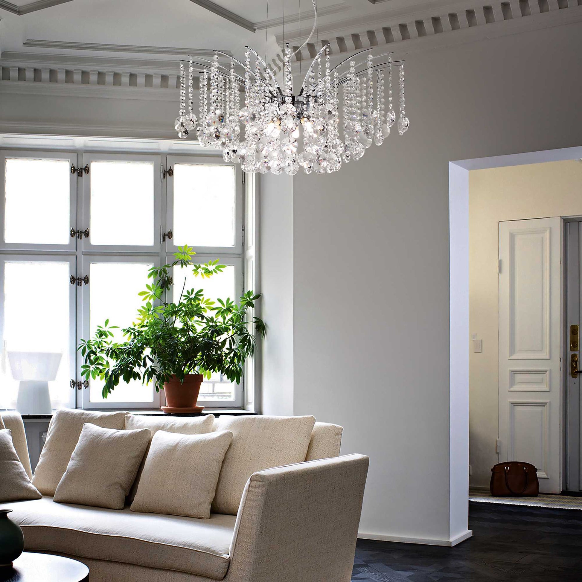 Audi-77 6/8Lt Chandelier - Chrome Finish - Cusack Lighting