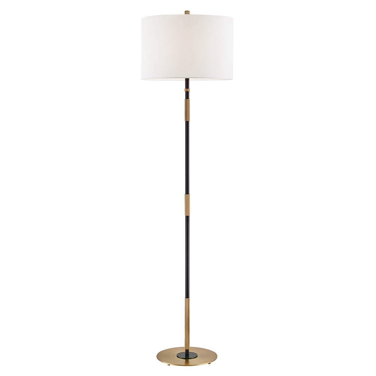 Bowery 1Lt Floor Lamp - Aged Old Brass
