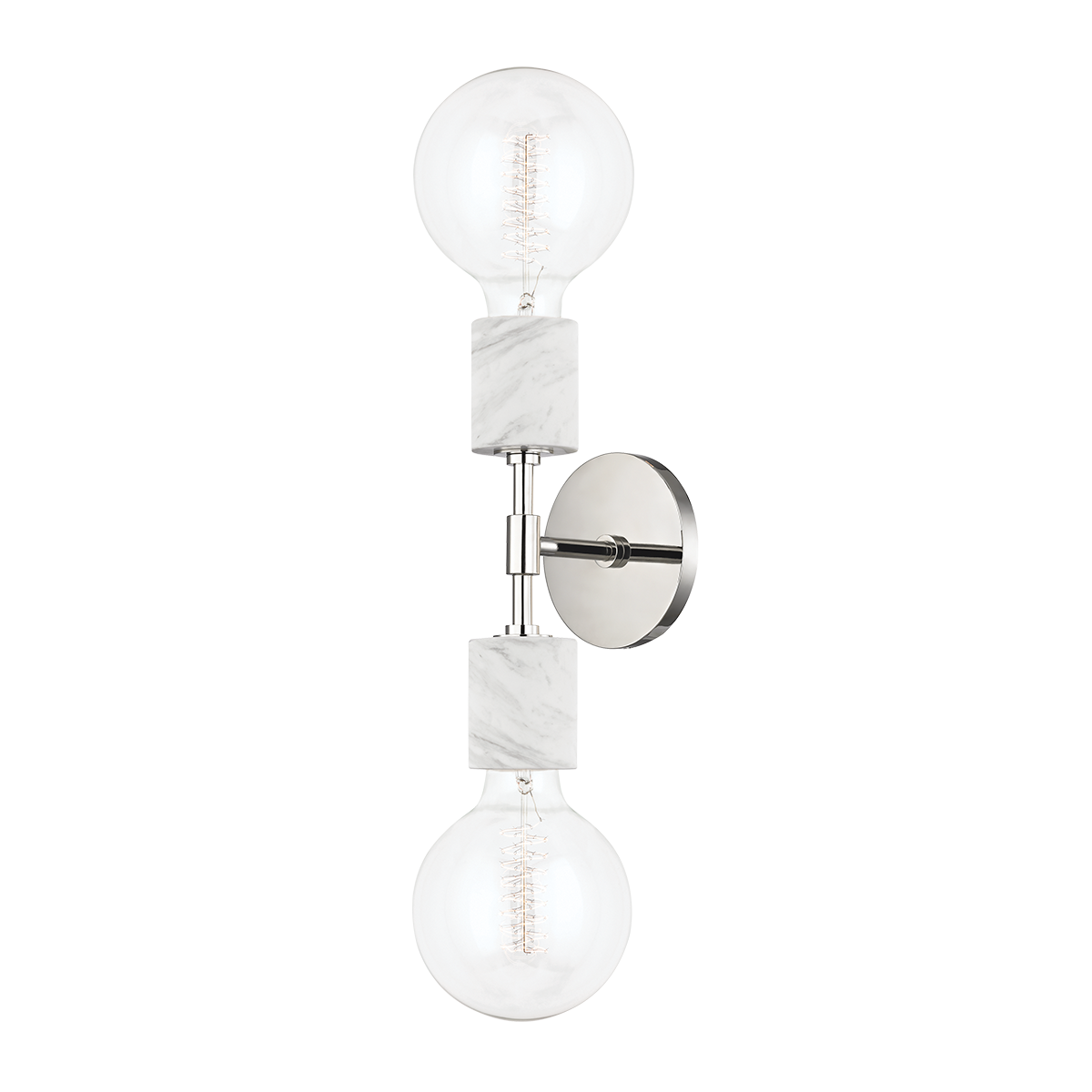 Asime 2Lt Wall Sconce - Brass/Nickel