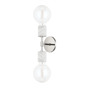 Asime 2Lt Wall Sconce - Brass/Nickel