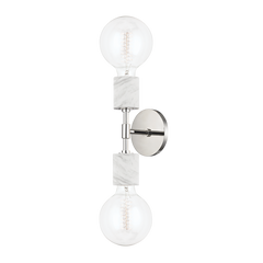 Asime 2Lt Wall Sconce - Brass/Nickel