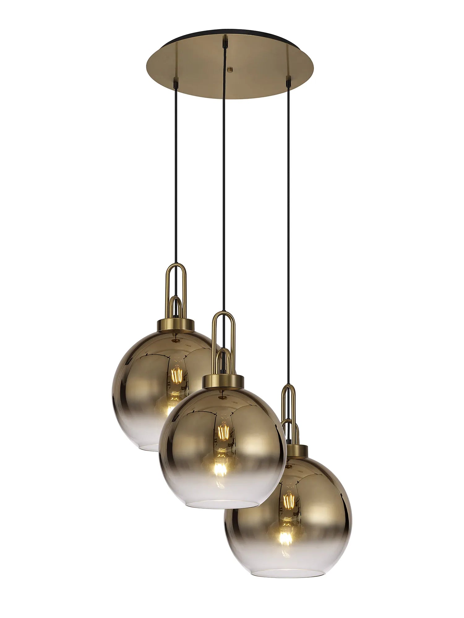 Cadiz 3 Light Cluster Pendant - Fade Glass