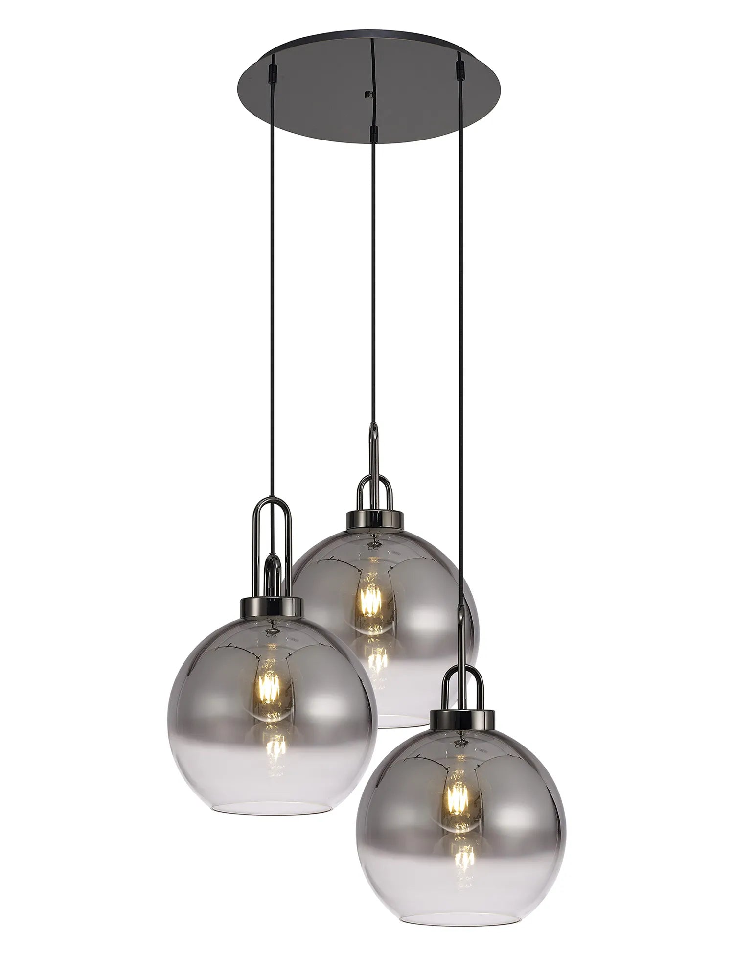 Cadiz 3 Light Cluster Pendant - Fade Glass