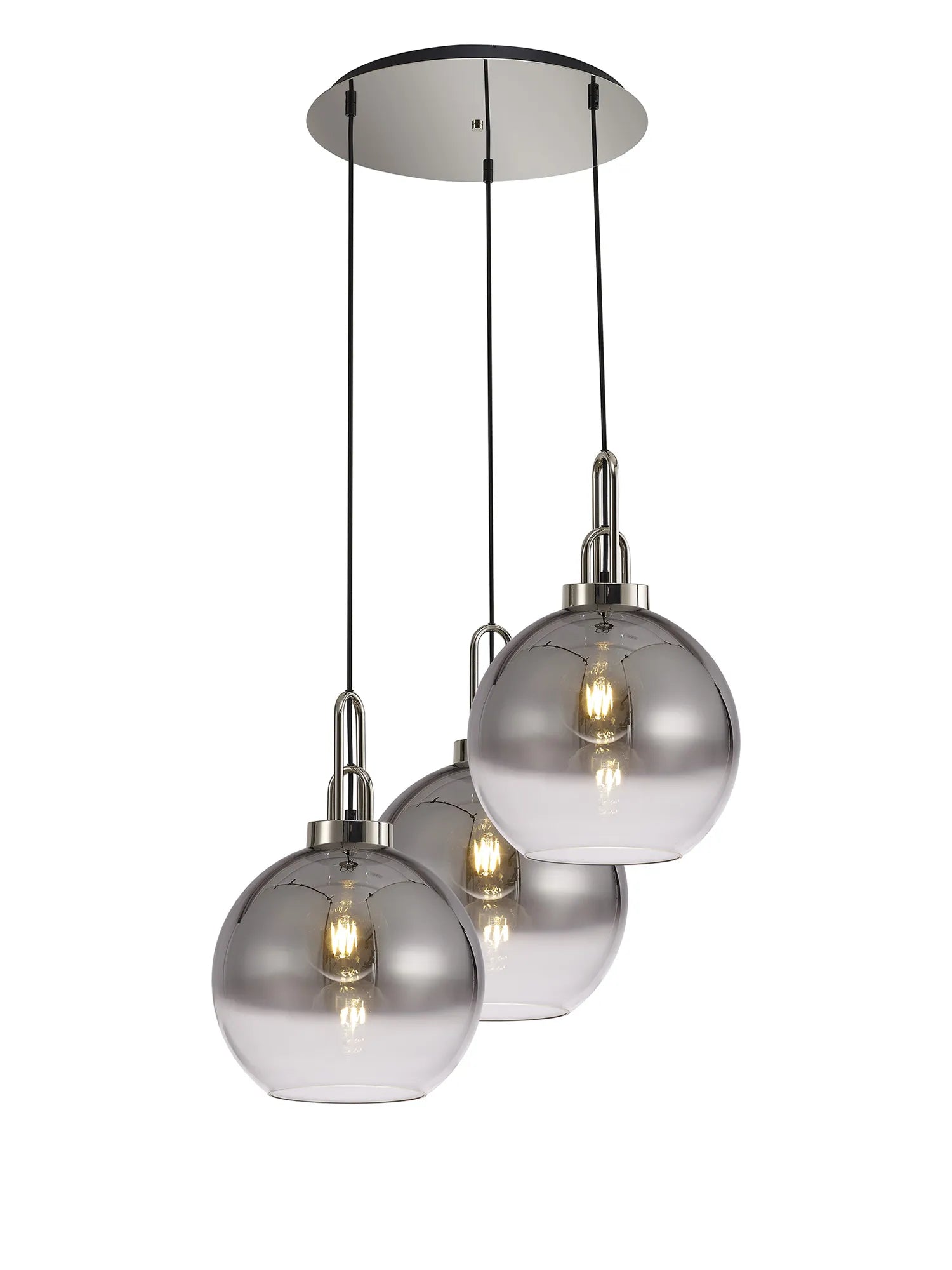 Cadiz 3 Light Cluster Pendant - Fade Glass