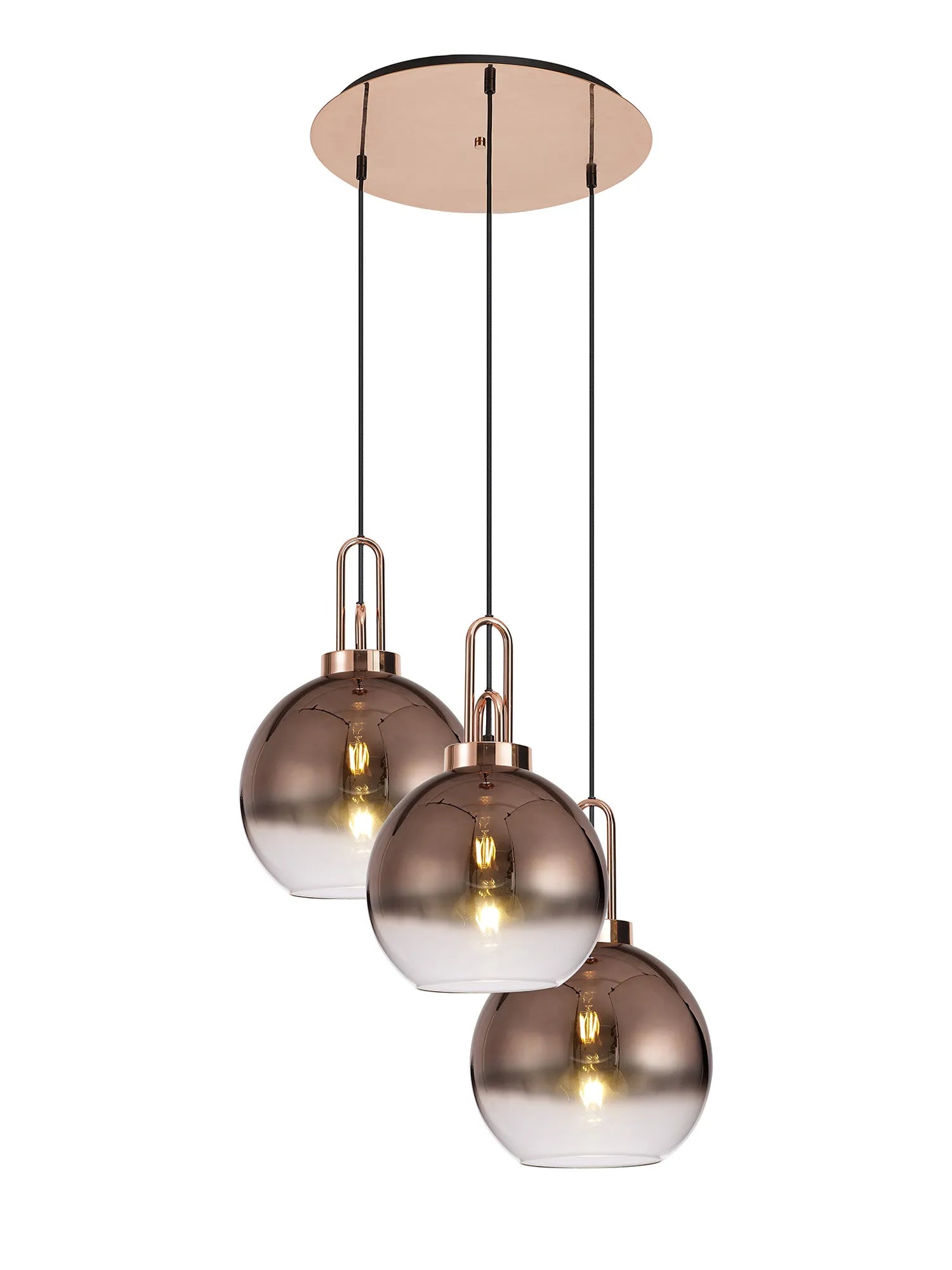 Cadiz 3 Light Cluster Pendant - Fade Glass