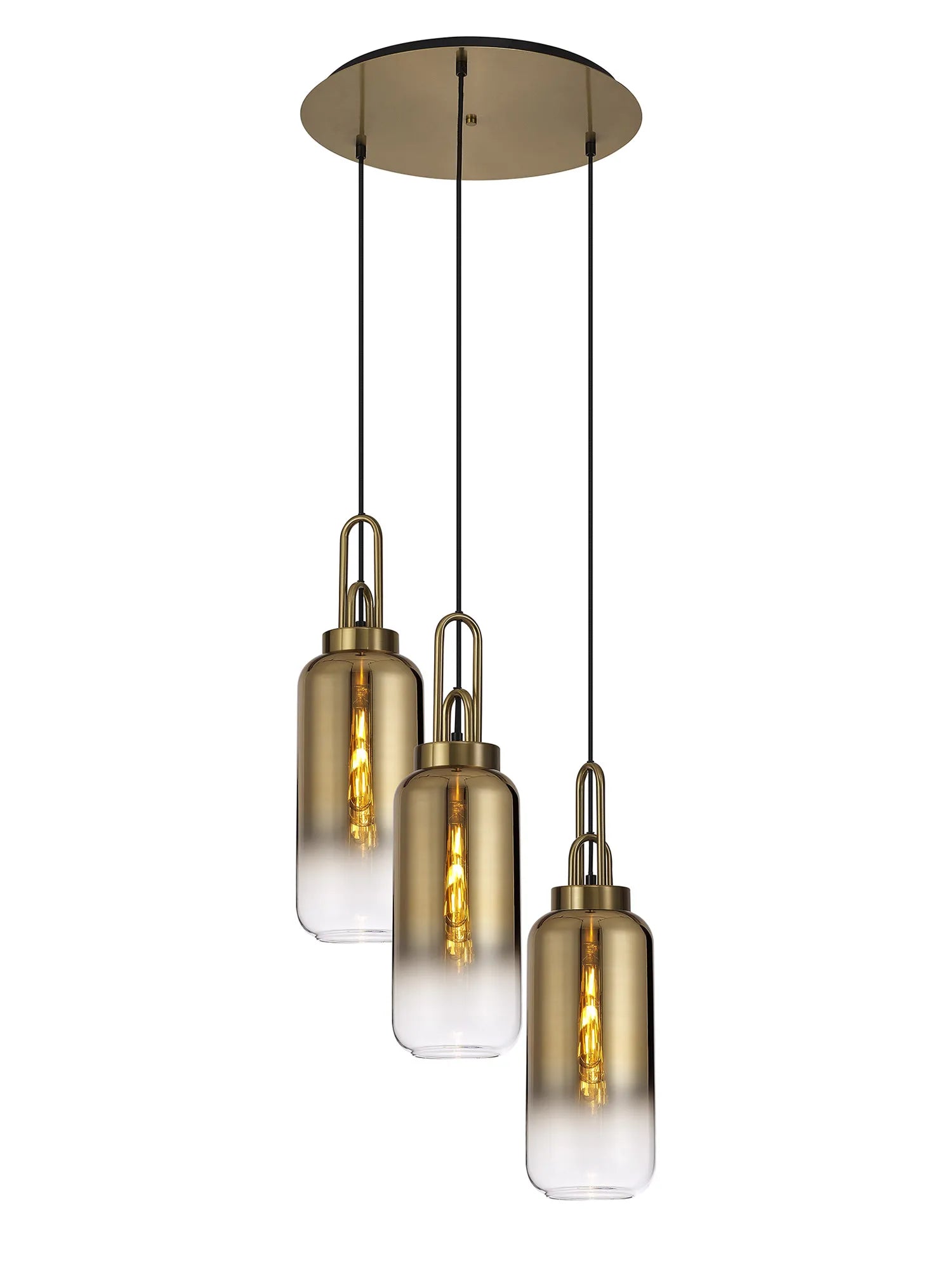 Cadiz 3 Light Cluster Pendant - Fade Glass