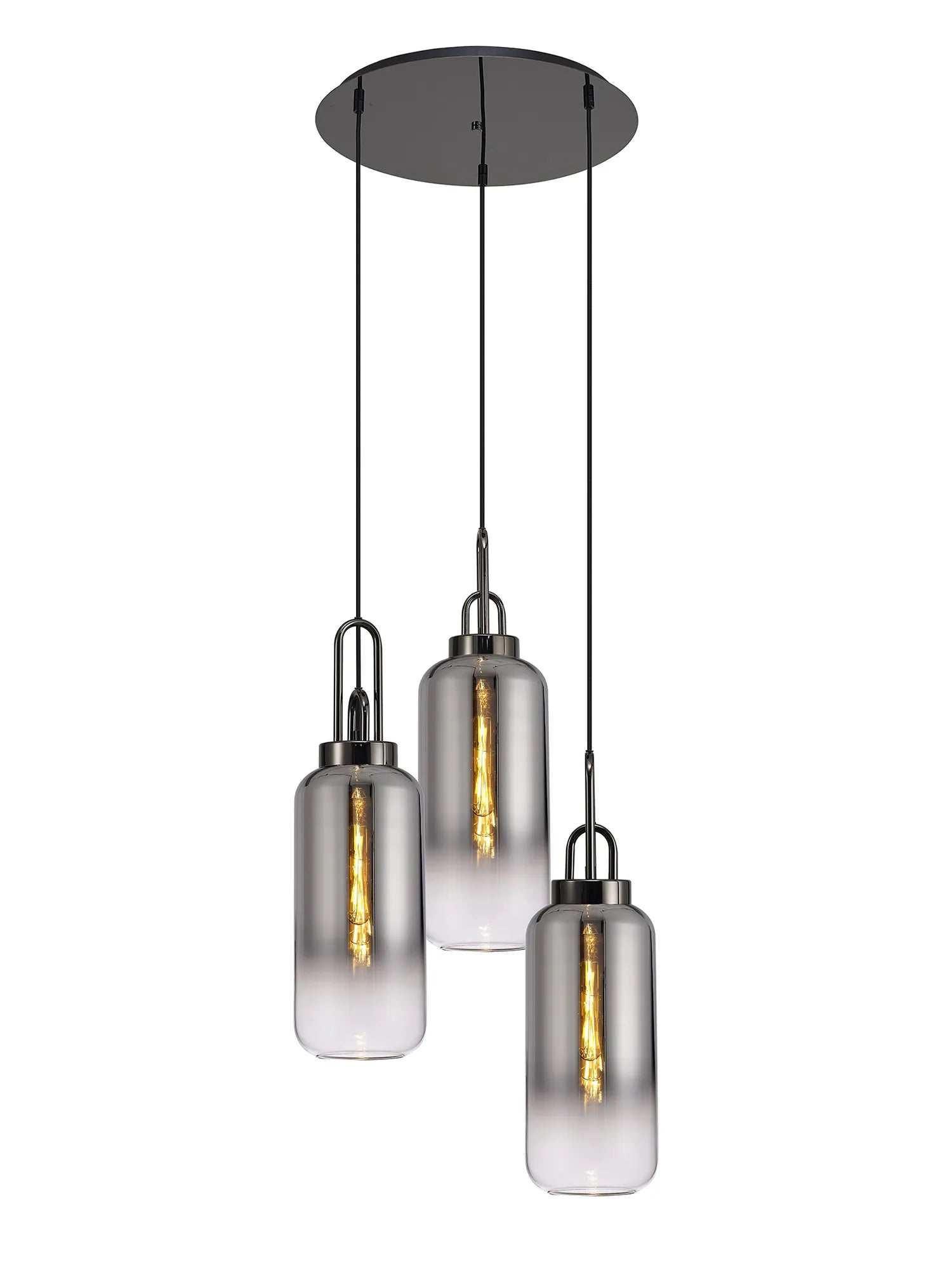Cadiz 3 Light Cluster Pendant - Fade Glass