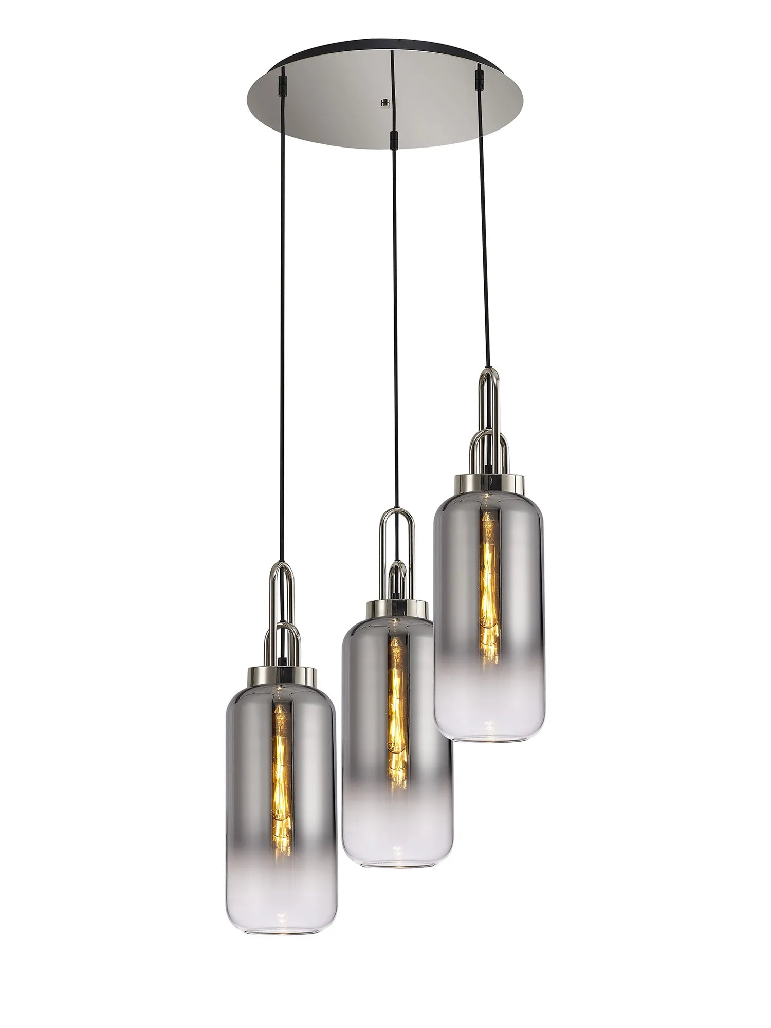Cadiz 3 Light Cluster Pendant - Fade Glass