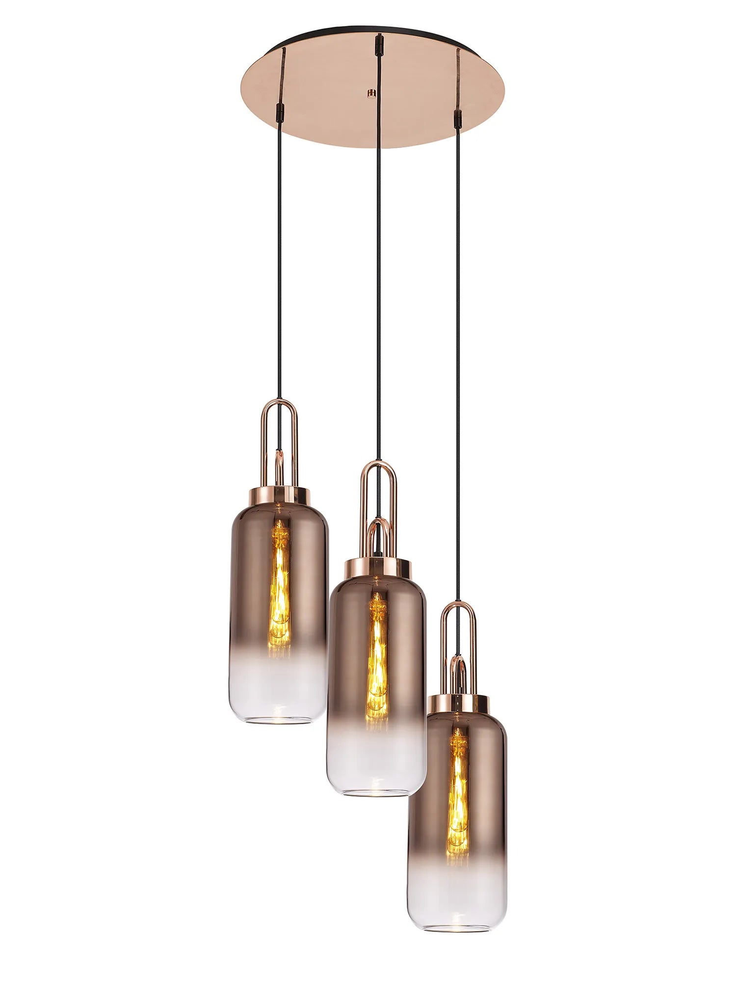 Cadiz 3 Light Cluster Pendant - Fade Glass