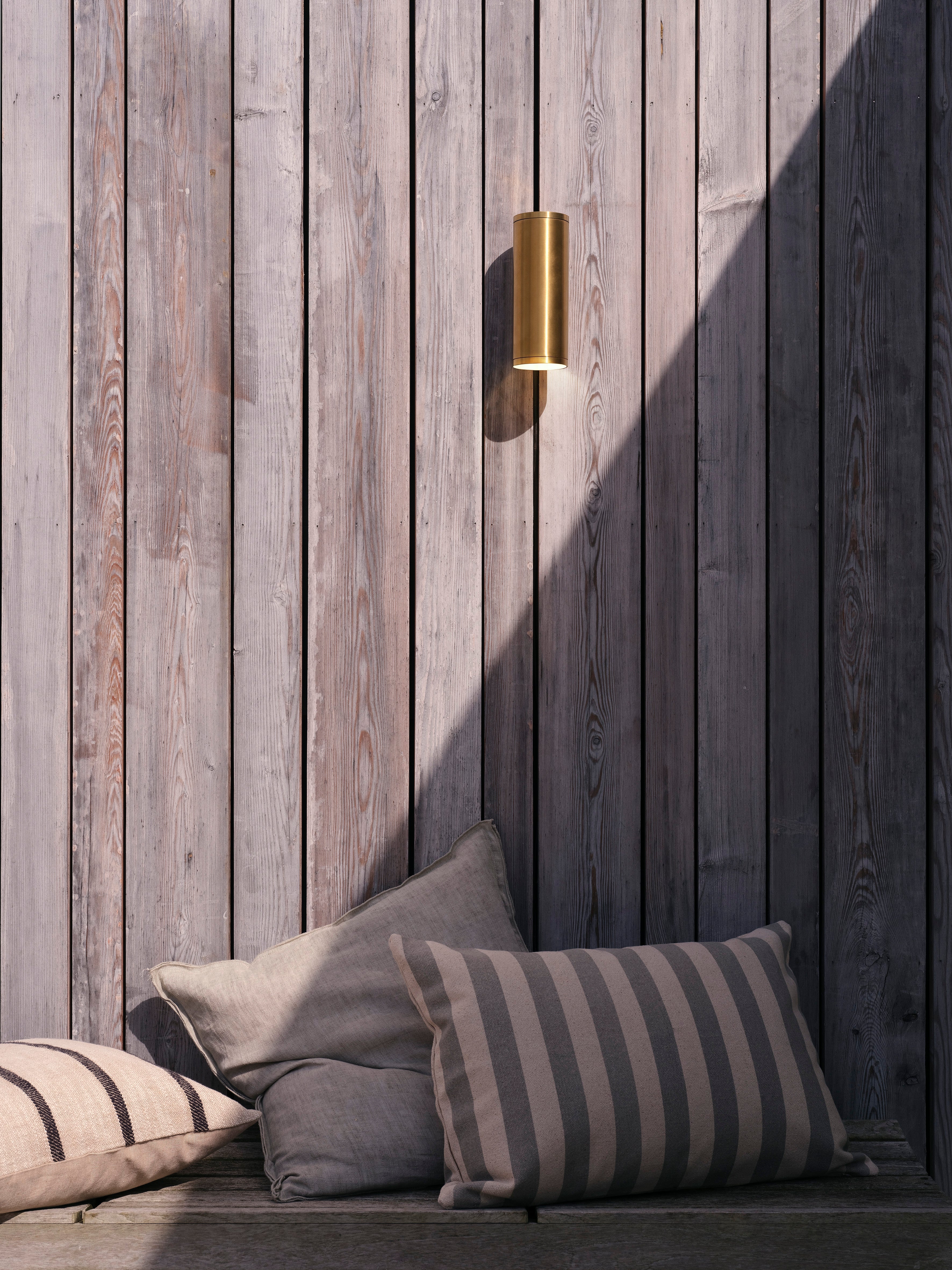 Ava 1/2Lt Coastal Coastal Wall Light in Brushed Stainless Steel/PVD Brushed Brass GU10 IP44