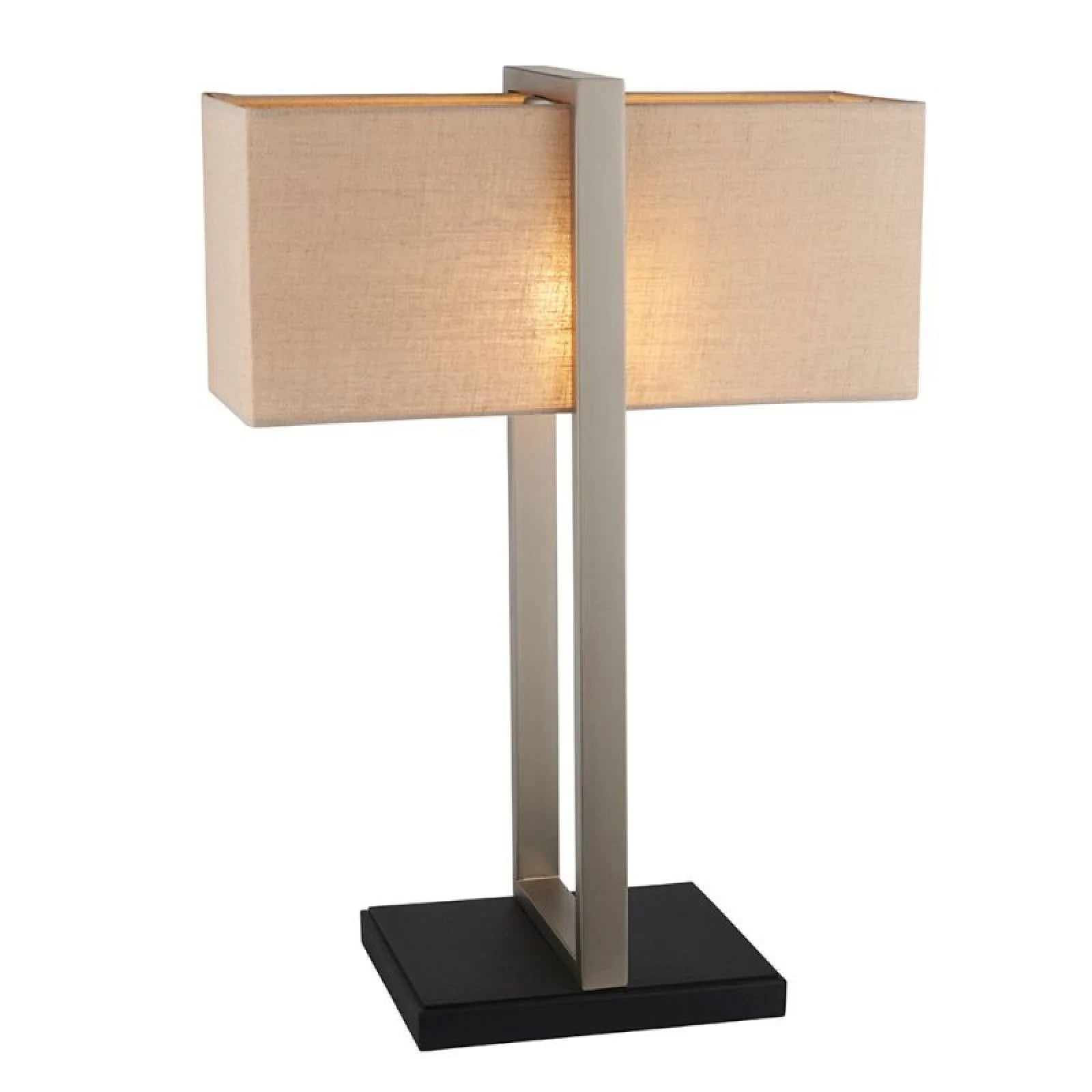 Keller Table Lamp - Satin Nickel/ Antique Brass Finish