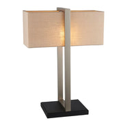 Keller Table Lamp - Satin Nickel/ Antique Brass Finish