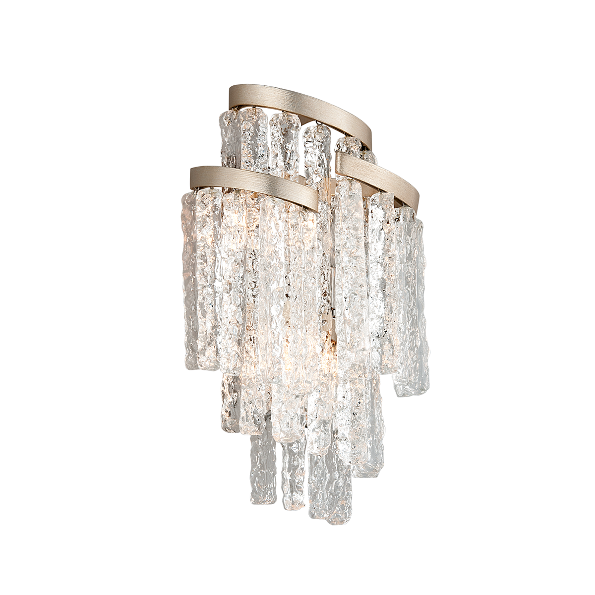 Mont Blanc 3Lt Wall Sconce - Silver Leaf