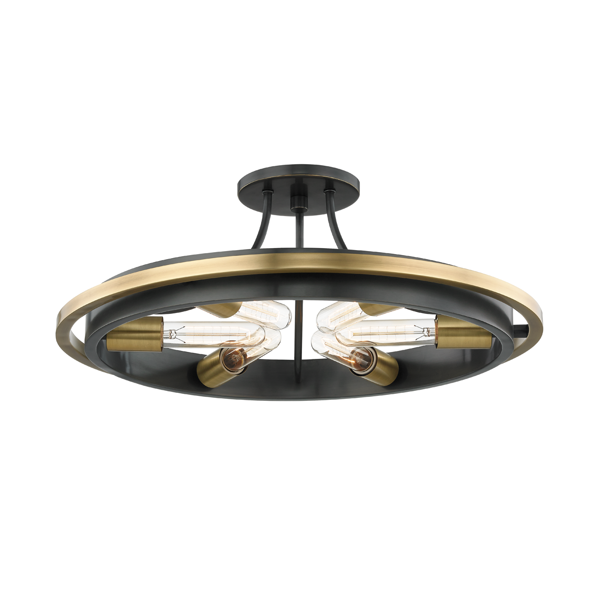 Chambers 6Lt Semi-Flush - Aged Brass