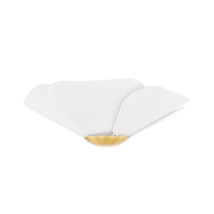 Madeline LED Flush Mount - Brass & Linen