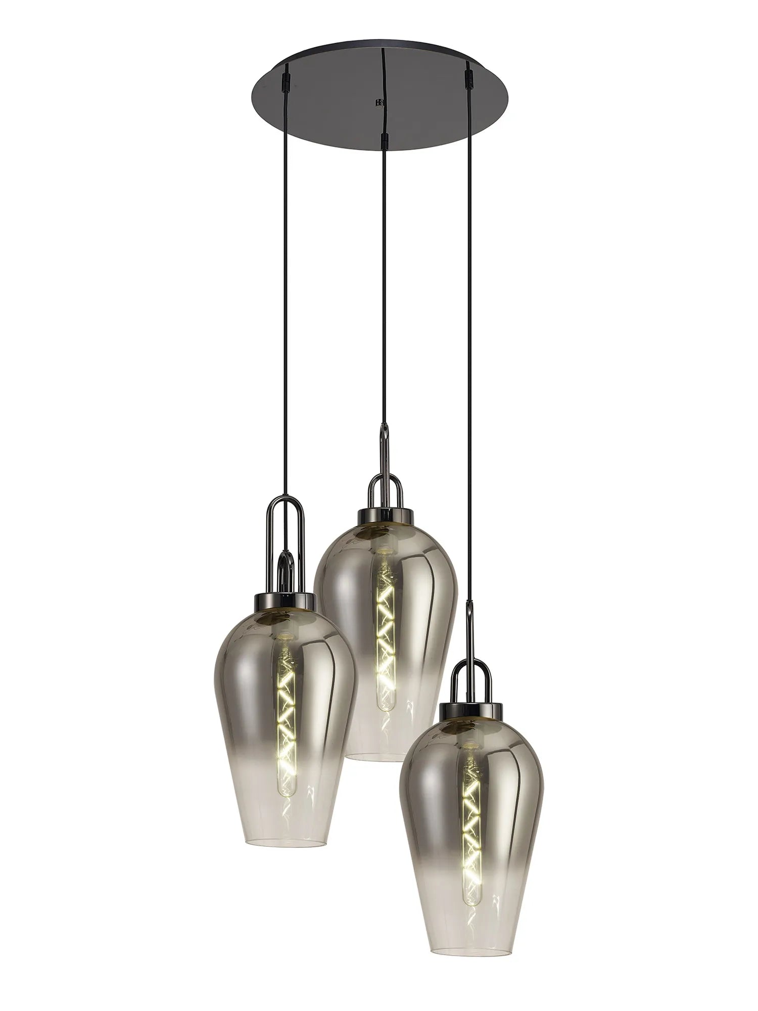 Cadiz 3 Light Cluster Pendant - Fade Glass
